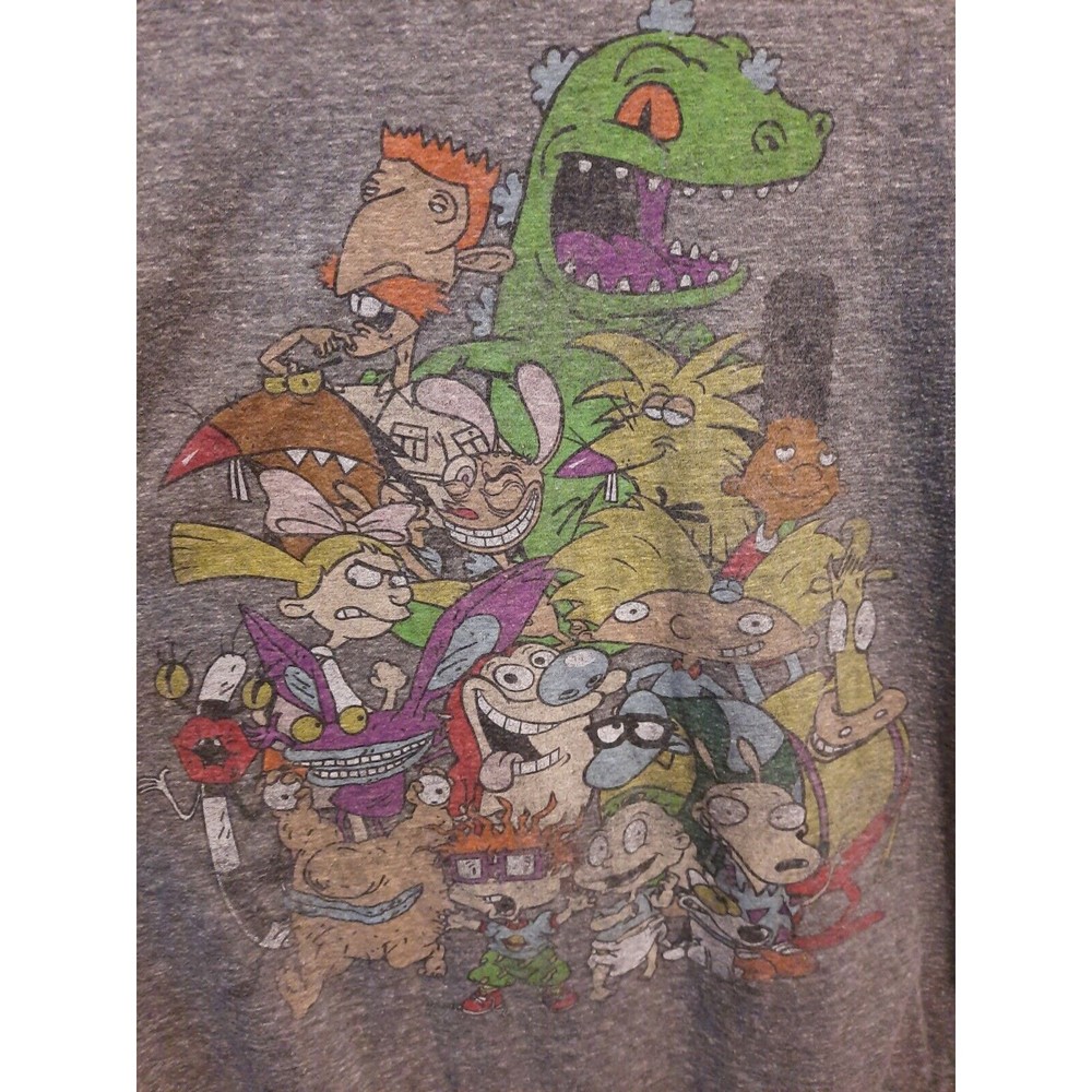 Nickelodeon Rugrats Medium Grey Tshirt Ren Stempy Hey Arnold Cartoon